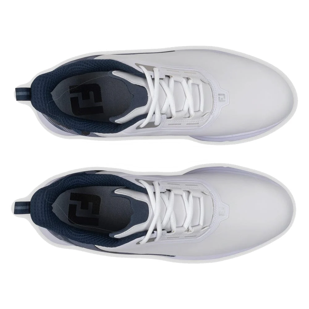 FootJoy Fuel Spikeless Waterproof Shoes - White/Navy/Silver - Image 4