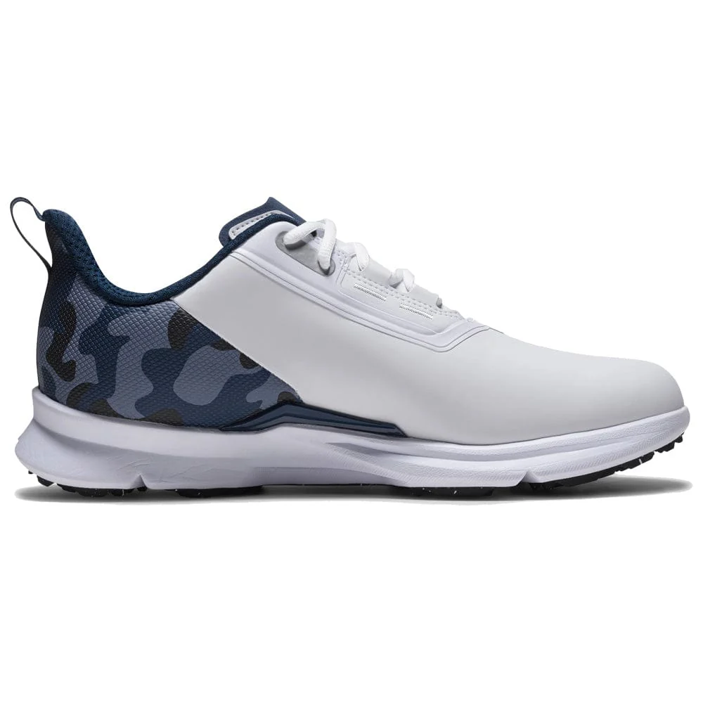 FootJoy Fuel Spikeless Waterproof Shoes - White/Navy/Silver - Image 6