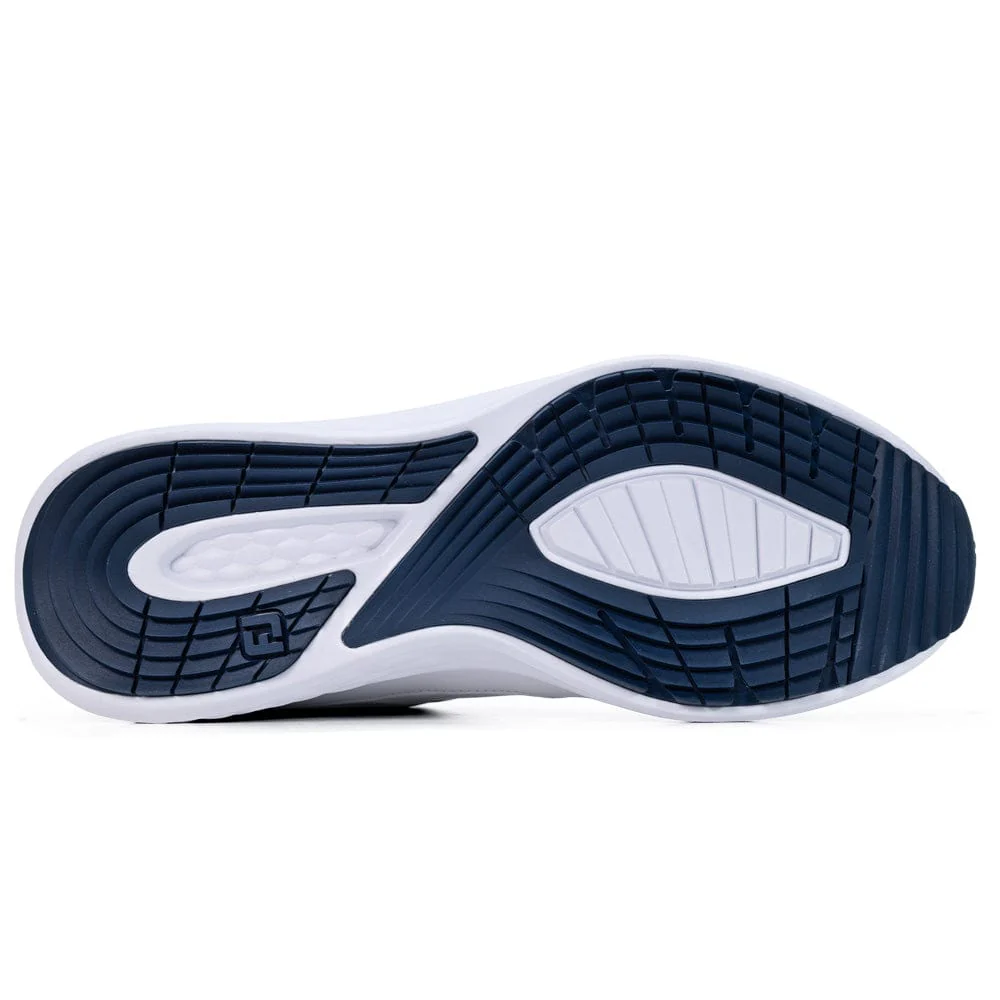 FootJoy Hampton Waterproof Spikeless Shoes - White/Navy - Image 2