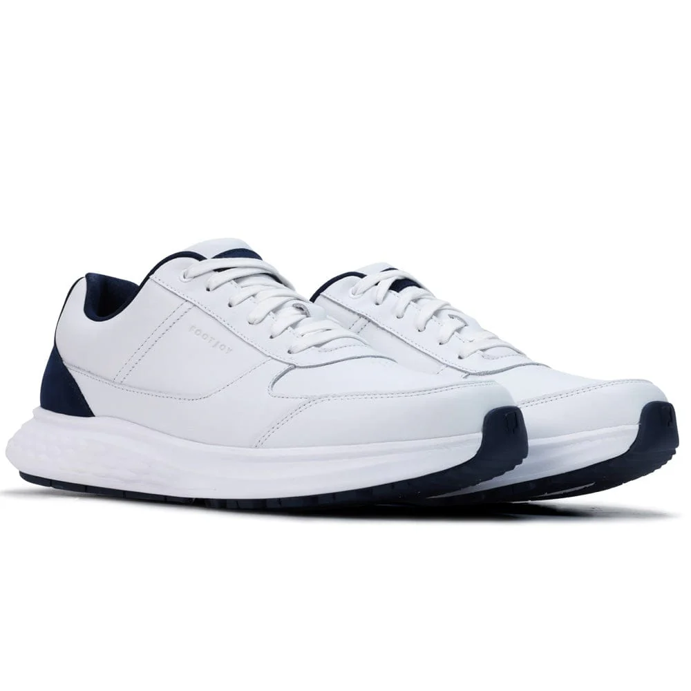 FootJoy Hampton Waterproof Spikeless Shoes - White/Navy - Image 4