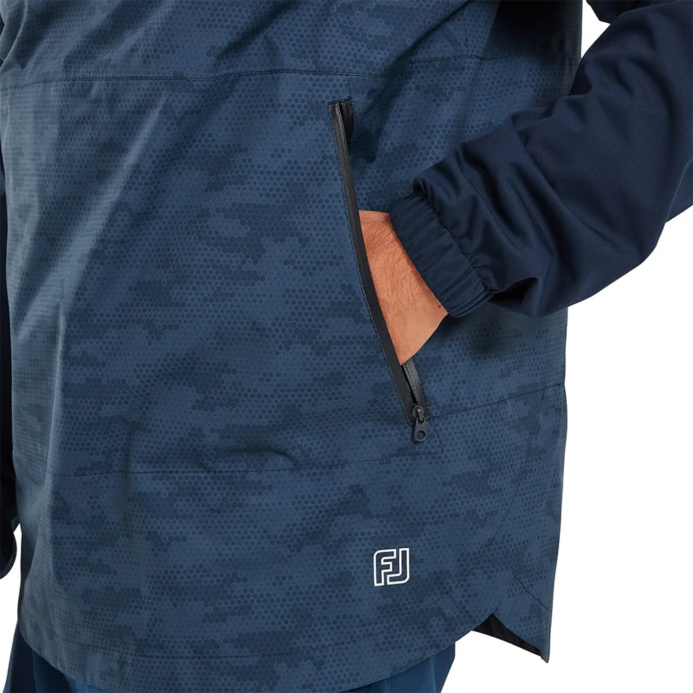 FootJoy HydroLite X Waterproof Hoodie Jacket - Navy Camo - Image 3