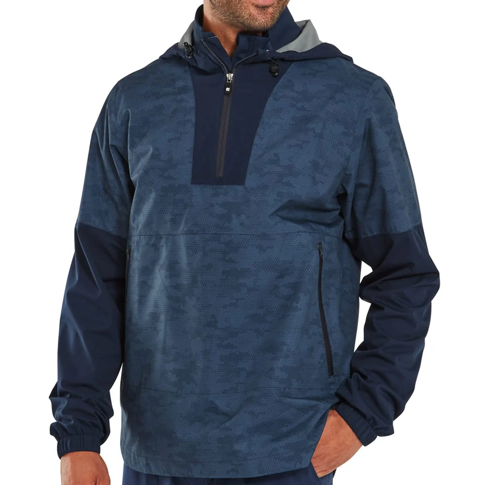 FootJoy HydroLite X Waterproof Hoodie Jacket - Navy Camo - Image 4