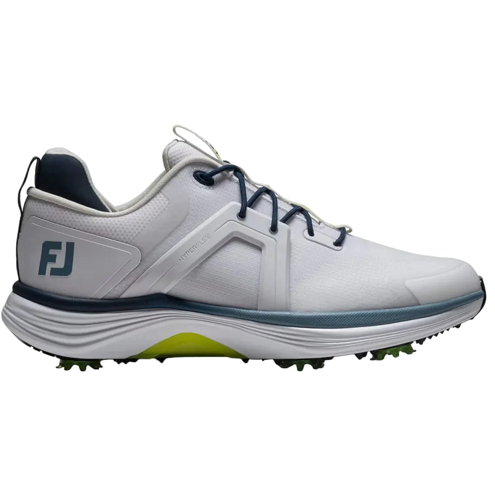 FootJoy Hyperflex Ltd Edition Waterproof Spiked Shoes - White/Blue/Lime