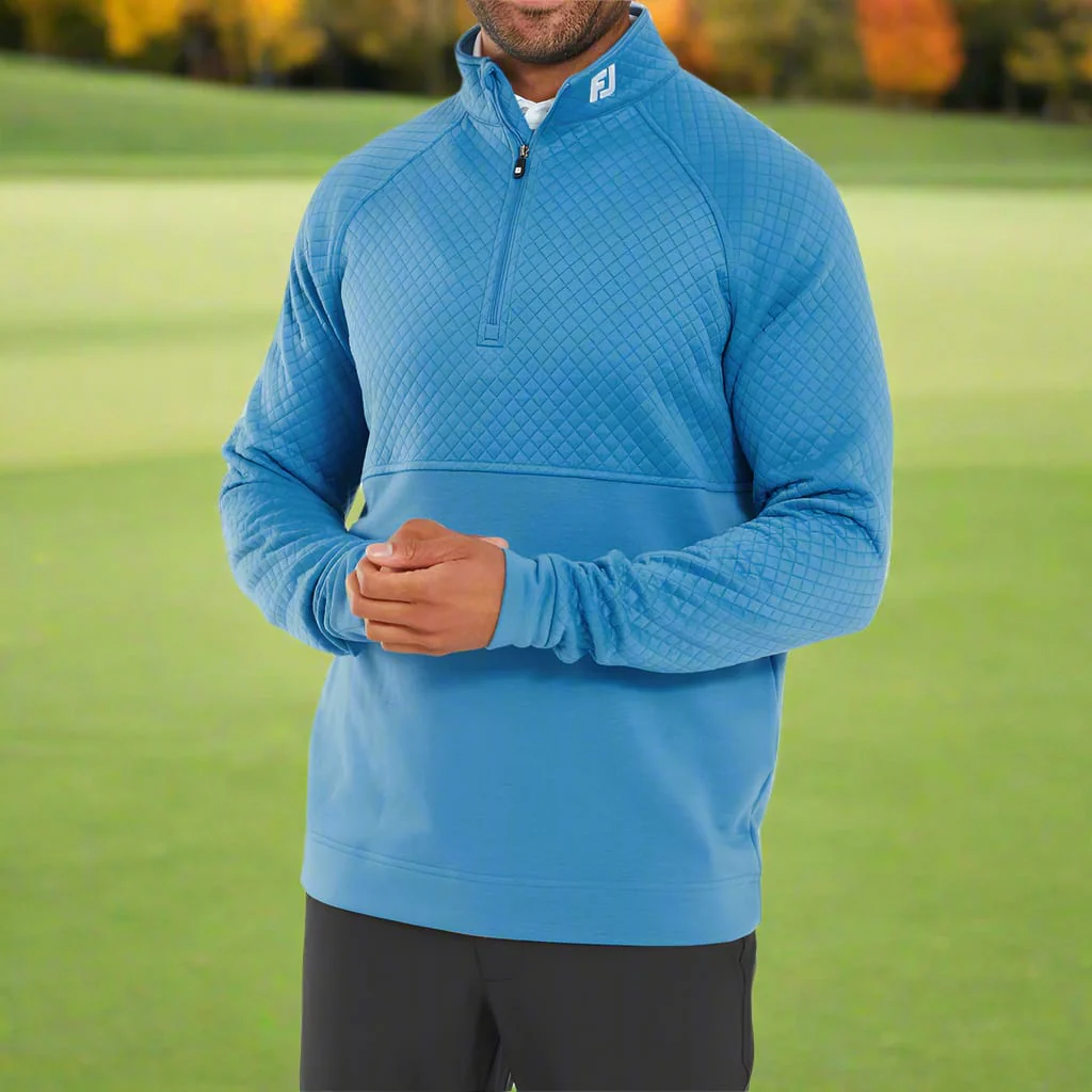 FootJoy Jacquard Thermal 1/4 Zip Chillout - High Tide - Image 6