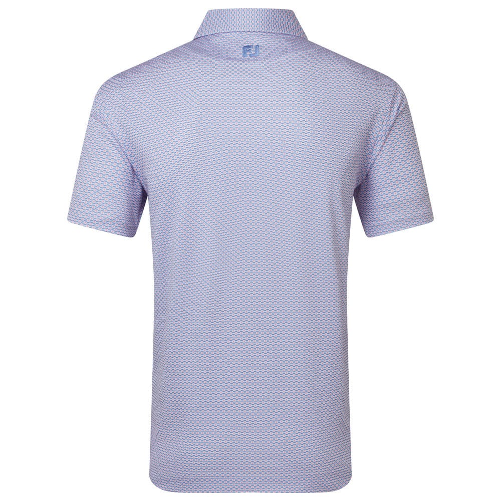 FootJoy Nautical Flag Print Lisle Polo Shirt - Pink Pop/Vivid Violet - Image 2