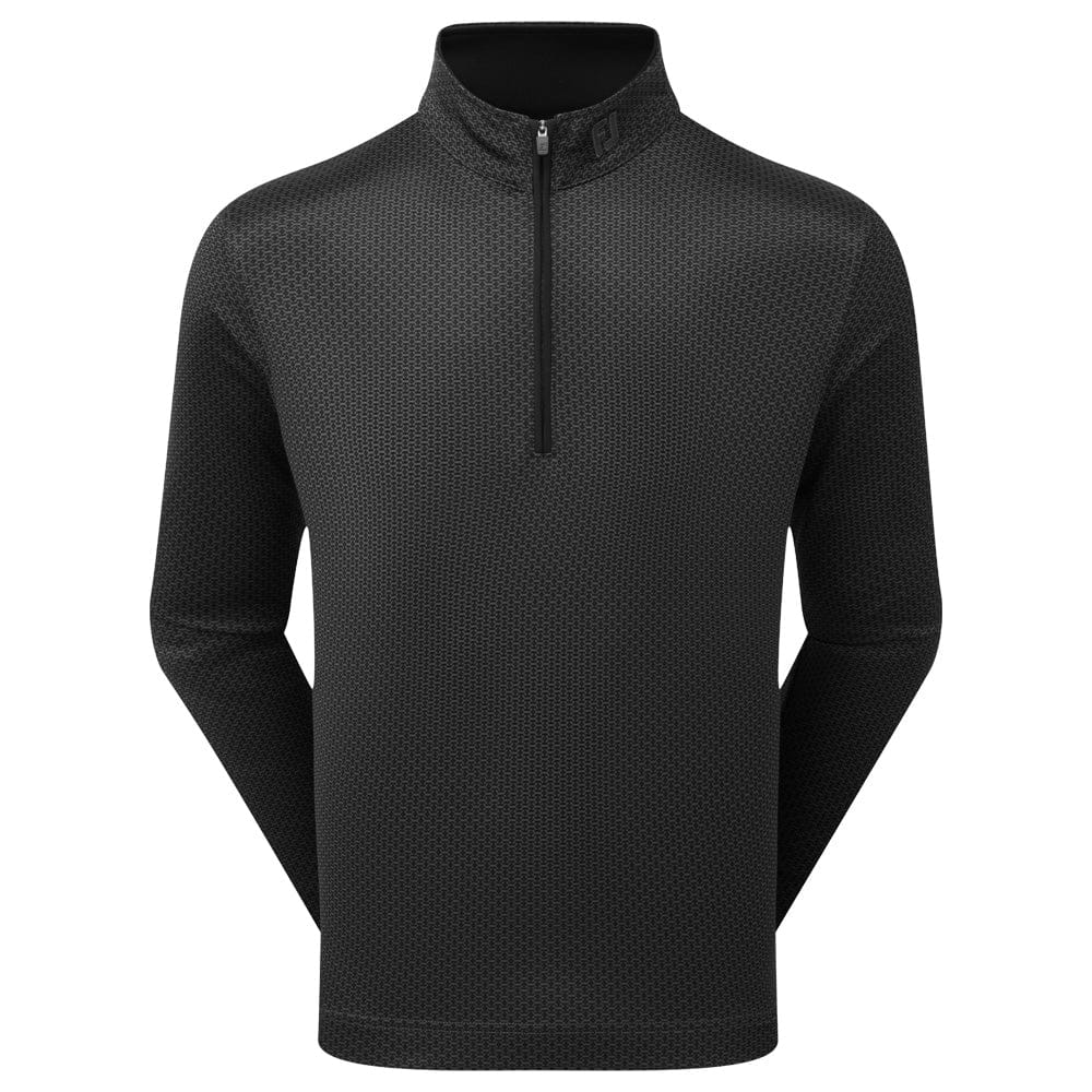 FootJoy Nautical Flag Tonal Chillout 1/4 Zip Pullover - Black