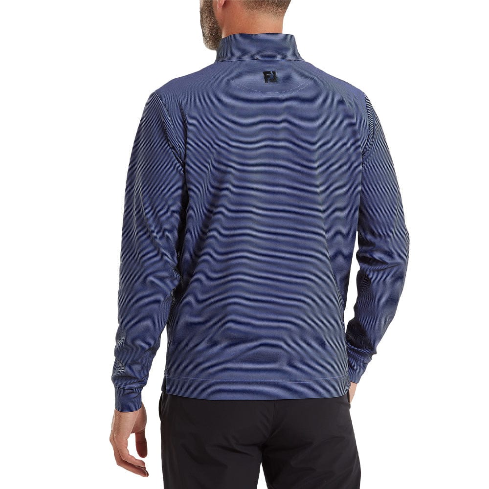 FootJoy Ottoman Stripe Chillout 1/4 Zip Pullover - Black/Vivid Violet - Image 4