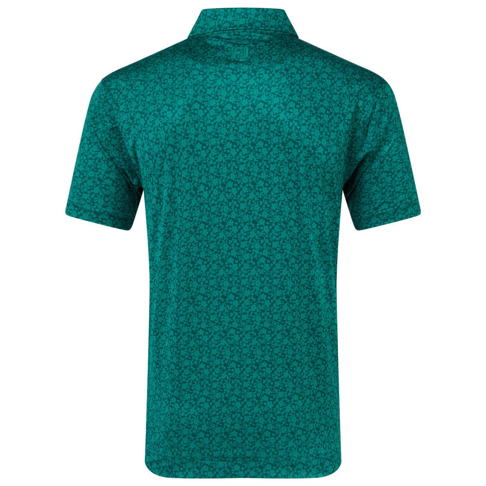 FootJoy Painted Floral Lisle Polo Shirt - Field Green - Image 2