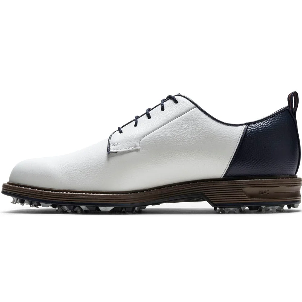 FootJoy Premiere Series Packard Waterproof Spiked Shoes - White/Brown/Navy - Image 4
