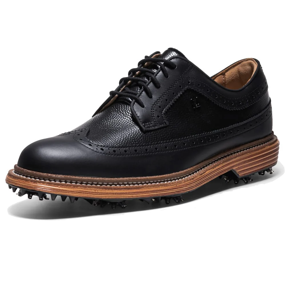 FootJoy Premiere Series Marquis Waterproof Spiked Shoes - Black/Black/Brown - Image 2