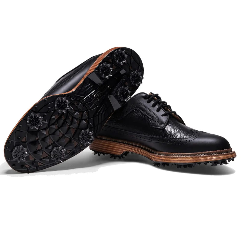 FootJoy Premiere Series Marquis Waterproof Spiked Shoes - Black/Black/Brown - Image 6