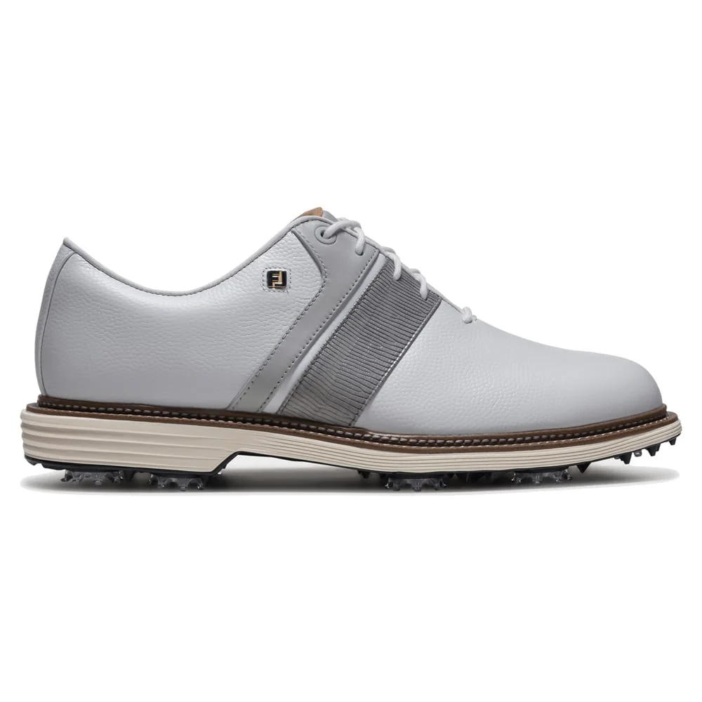 FootJoy Premiere Series Packard Waterproof Spiked Shoes - White/Grey/White