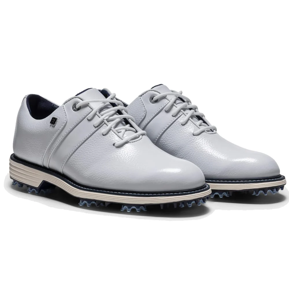 FootJoy Premiere Series Packard Ladies Waterproof Spiked Shoes - White/White/Navy - Image 7