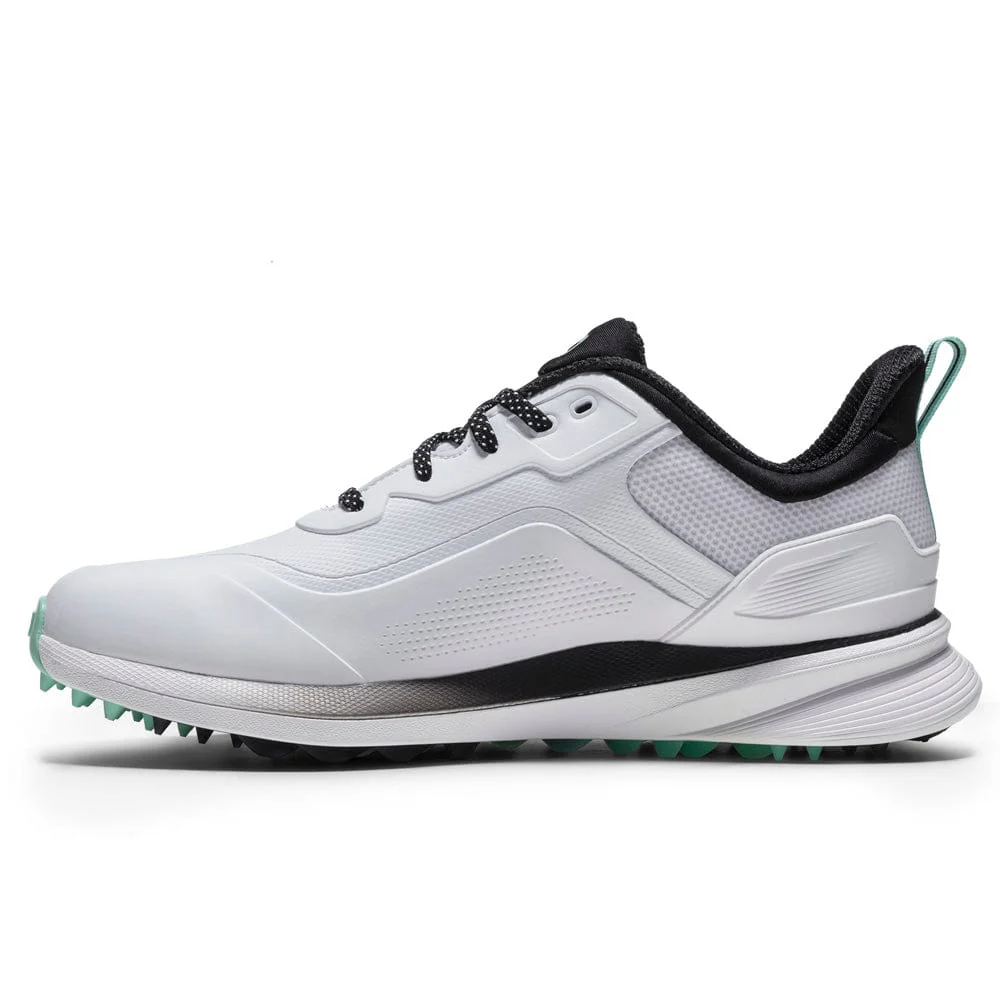 FootJoy Pro SL Waterproof Spikeless Shoes - White/Black/Teal - Image 2