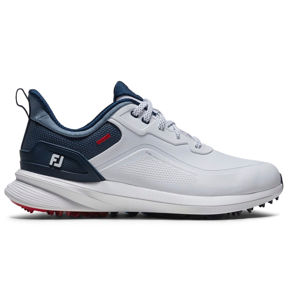 FootJoy Pro SL Waterproof Spikeless Shoes - White/Blue/Red