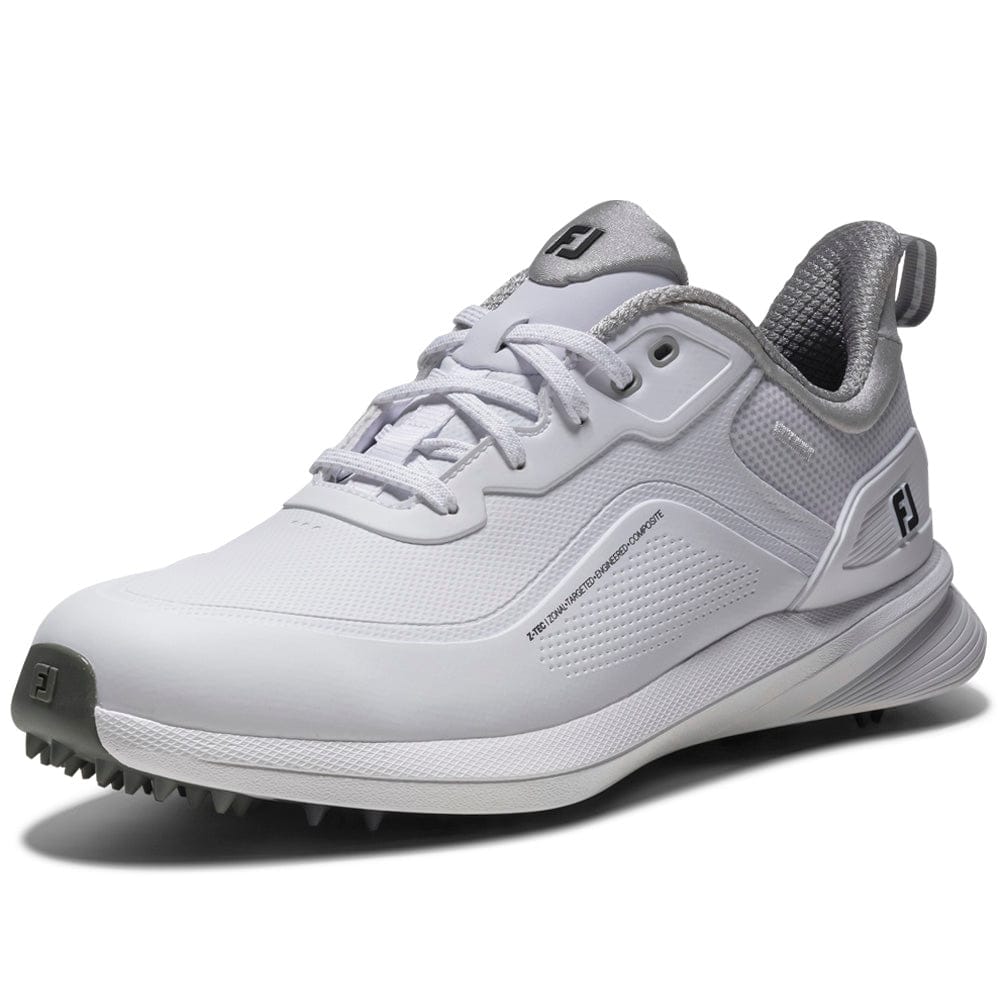 FootJoy Pro SL Waterproof Spikeless Shoes - White/White/Grey - Image 4