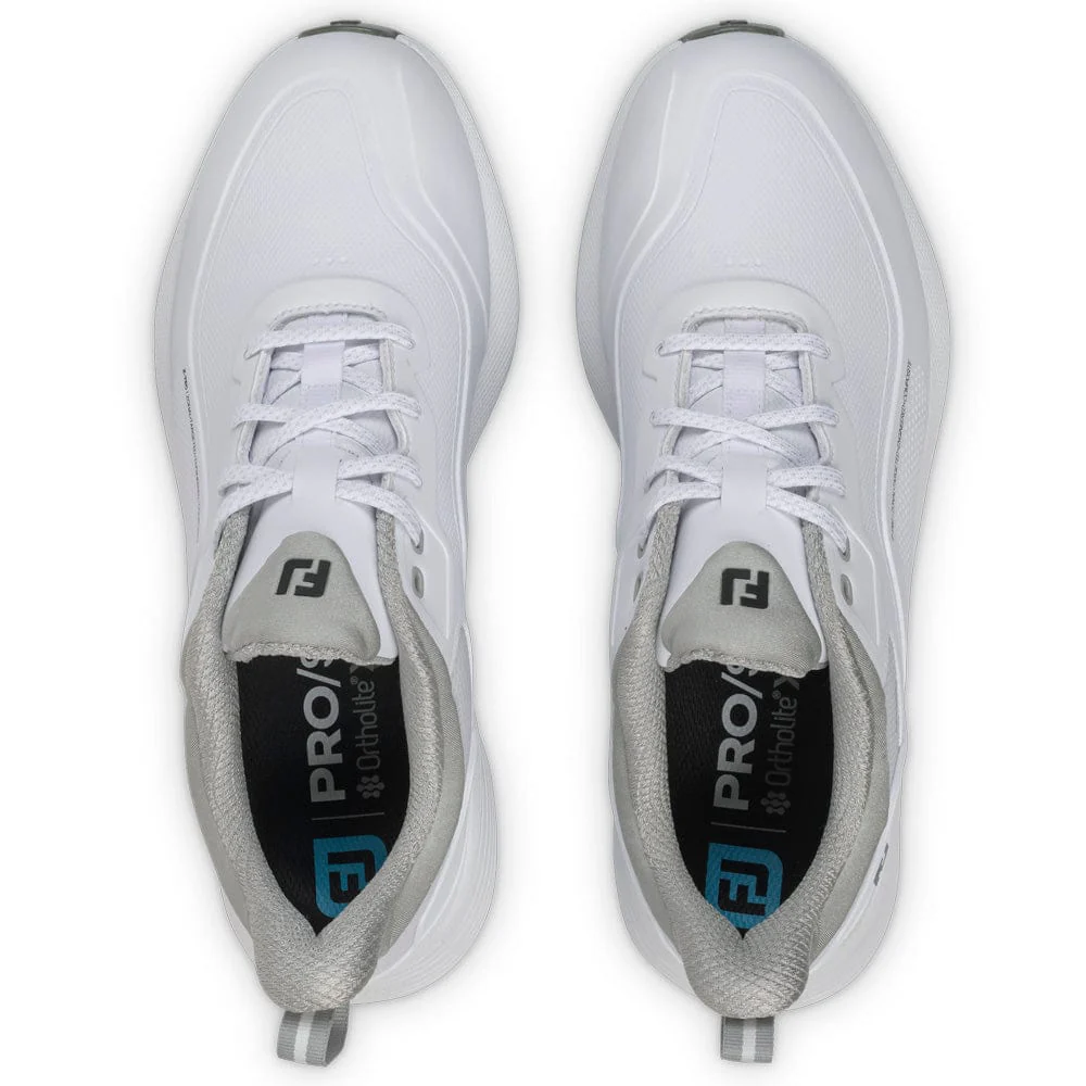 FootJoy Pro SL Waterproof Spikeless Shoes - White/White/Grey - Image 6