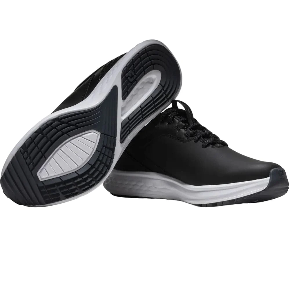 FootJoy Pulse Spikeless Waterproof Shoes - Black/Black/White - Image 6