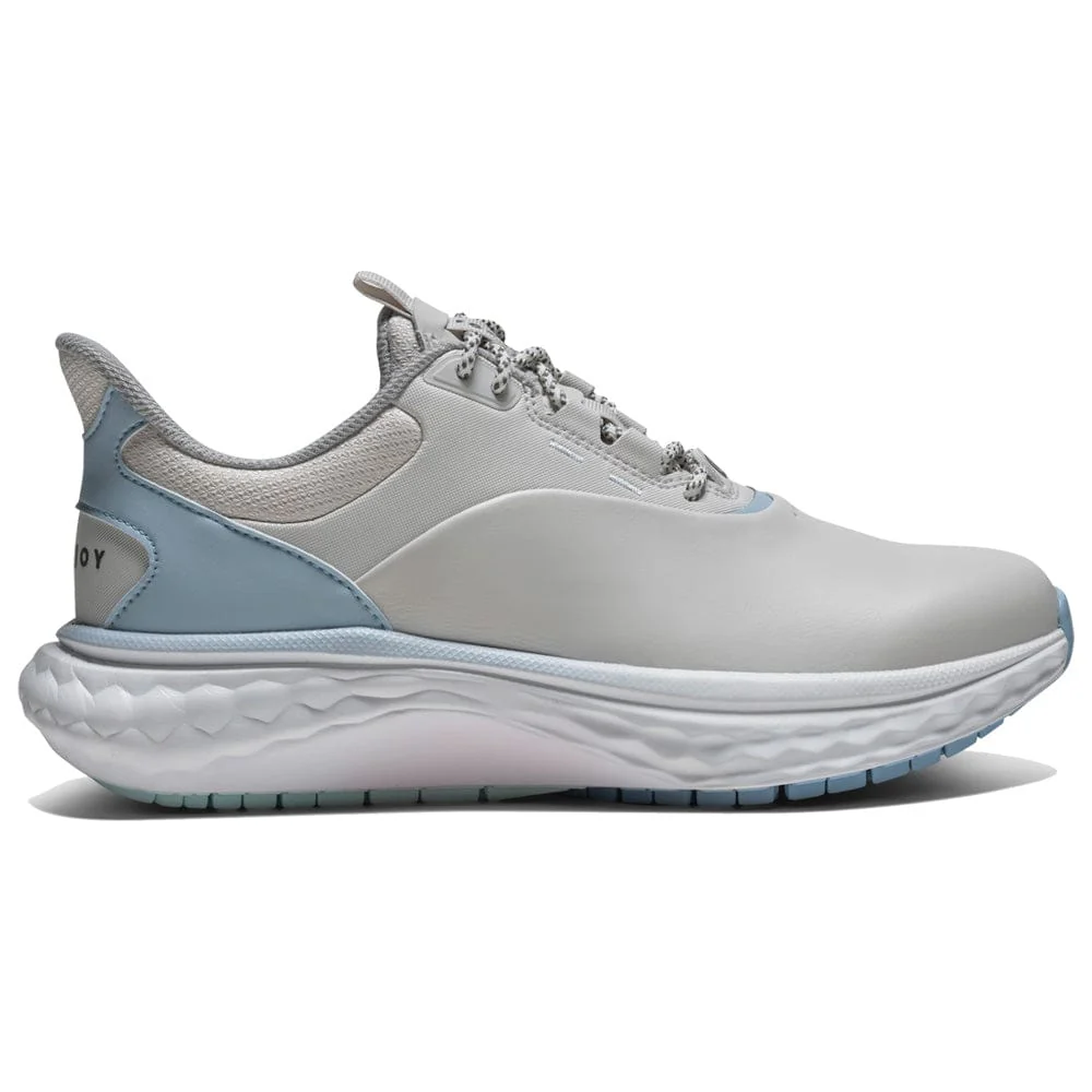 FootJoy Quantum Ladies Spikeless Waterproof Shoes - Grey/White/Blue - Image 3