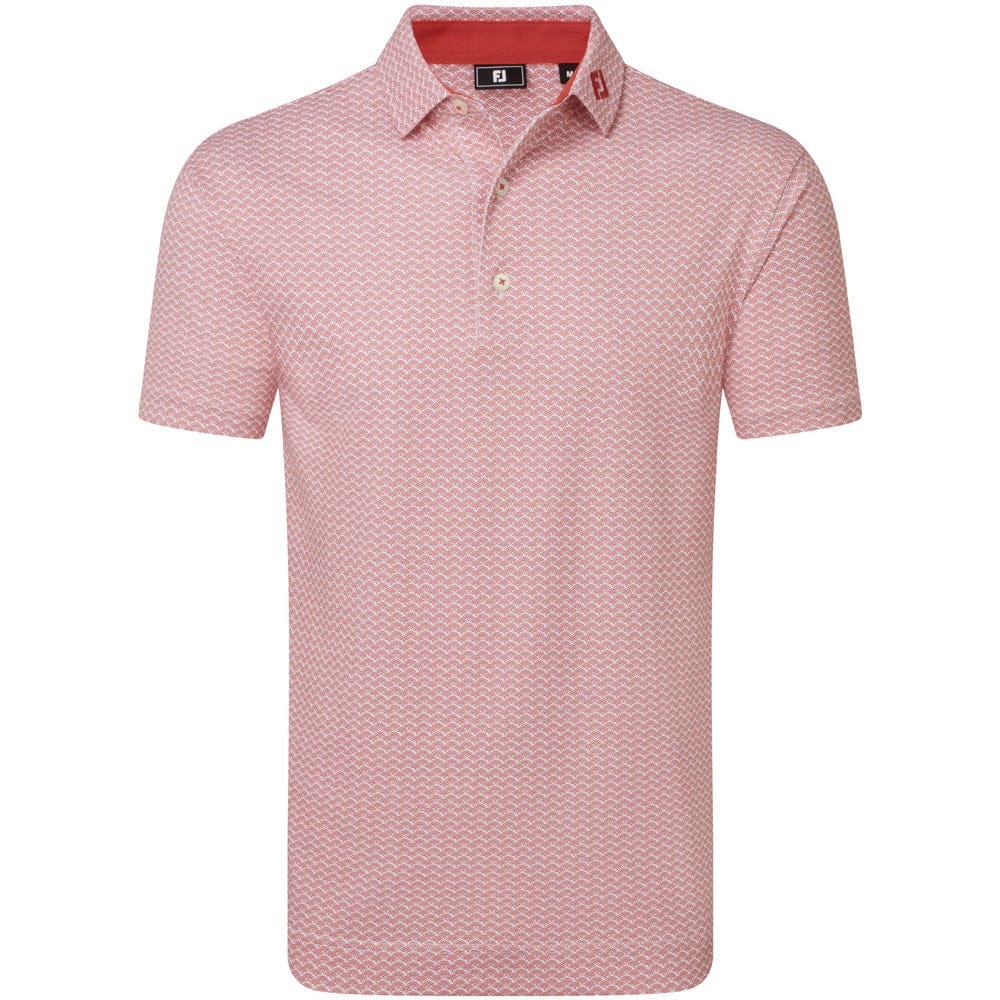 FootJoy Scallop Geo Pique Polo Shirt - Nantucket Red