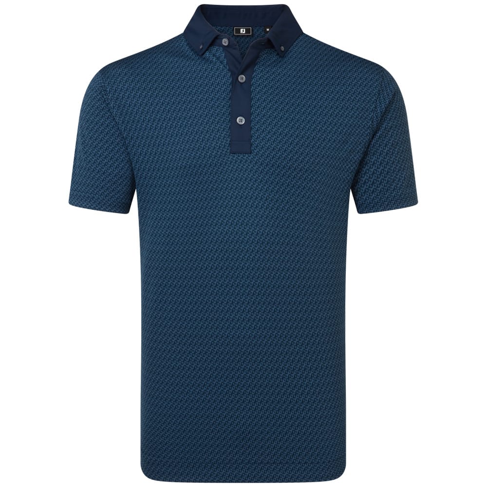 FootJoy Star Geo Jacquard Polo Shirt - Navy