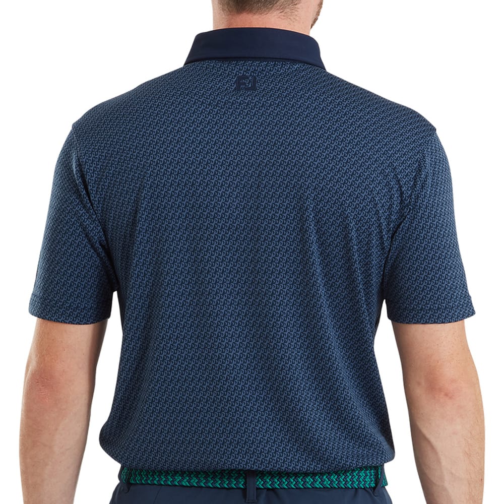FootJoy Star Geo Jacquard Polo Shirt - Navy - Image 4