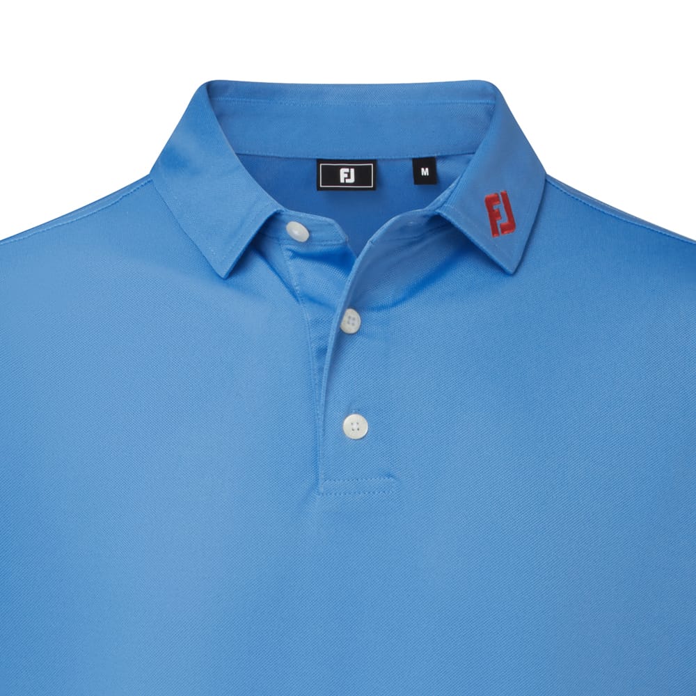 FootJoy Stretch Pique Solid Polo Shirt - Coastal Blue - Image 3