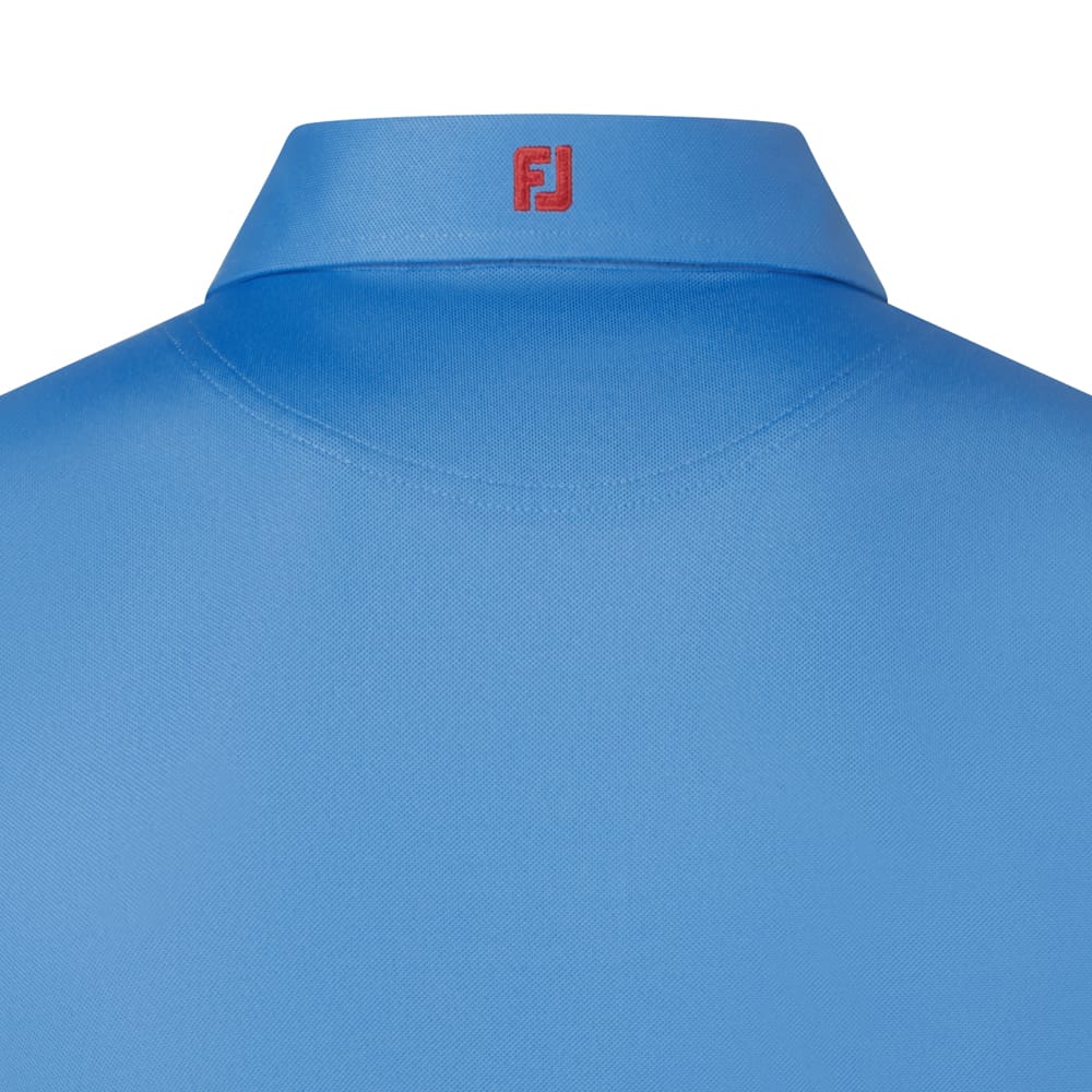 FootJoy Stretch Pique Solid Polo Shirt - Coastal Blue - Image 4