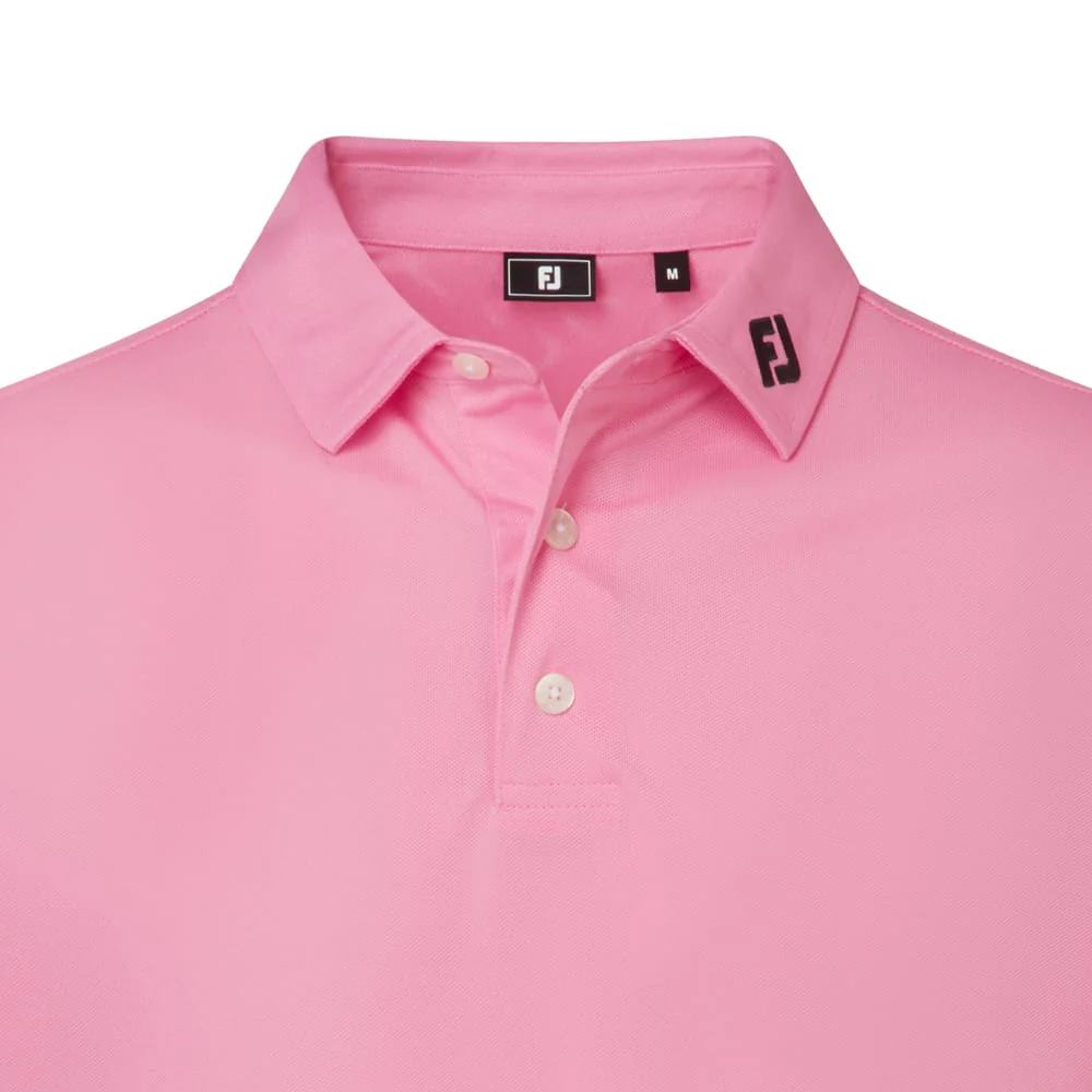 FootJoy Stretch Pique Solid Polo Shirt - Pink Pop - Image 3