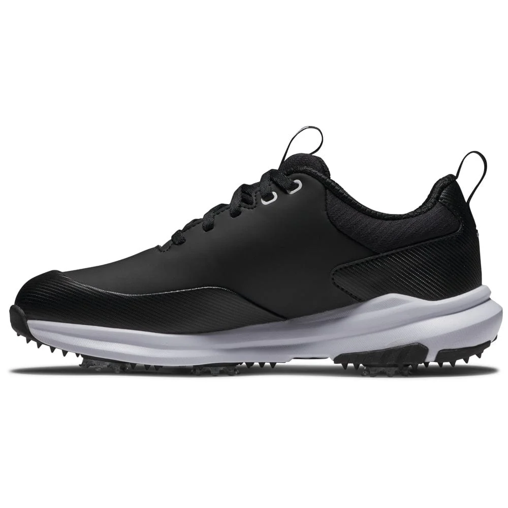 FootJoy Tour Rival Ladies Waterproof Spiked Shoes - Black/Black/White - Image 2