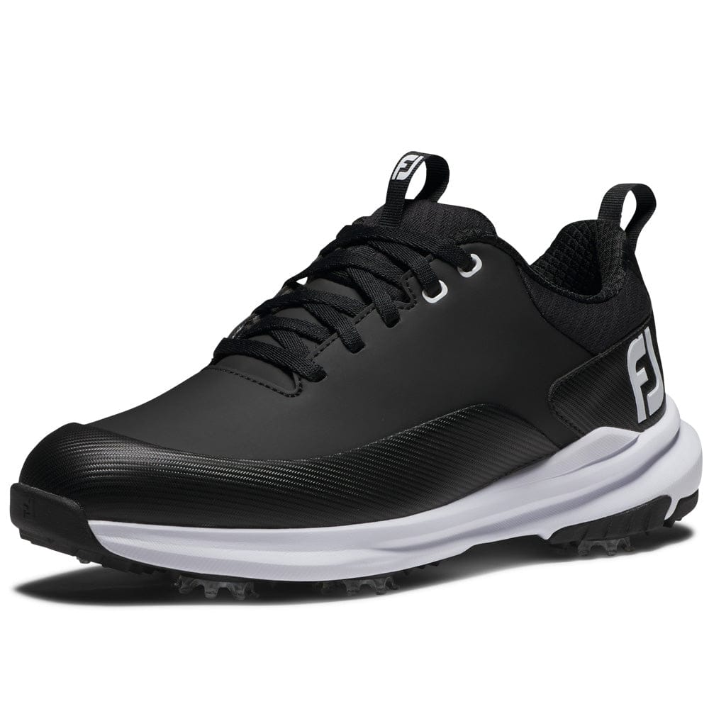 FootJoy Tour Rival Ladies Waterproof Spiked Shoes - Black/Black/White - Image 3