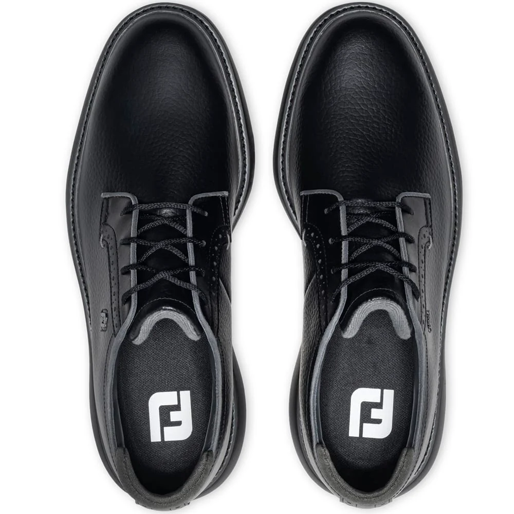 FootJoy Traditions Blucher Spiked Waterproof Shoes - Black - Image 3