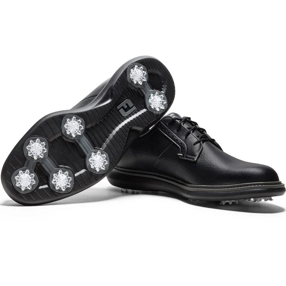 FootJoy Traditions Blucher Spiked Waterproof Shoes - Black - Image 5