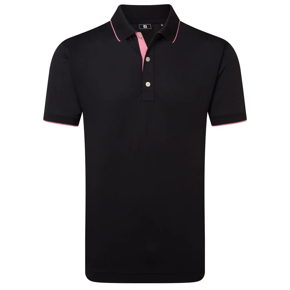 FootJoy Wordmark Pique Polo Shirt - Black