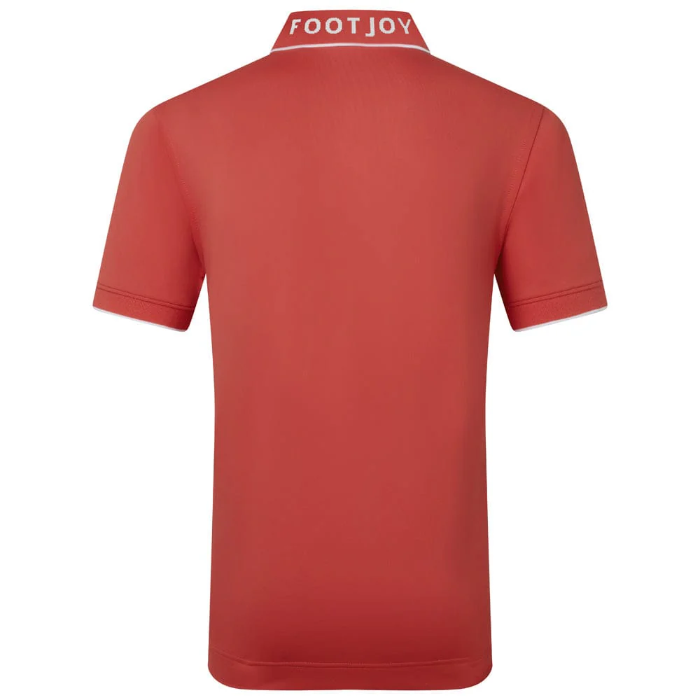 FootJoy Wordmark Pique Polo Shirt - Nantucket Red - Image 2