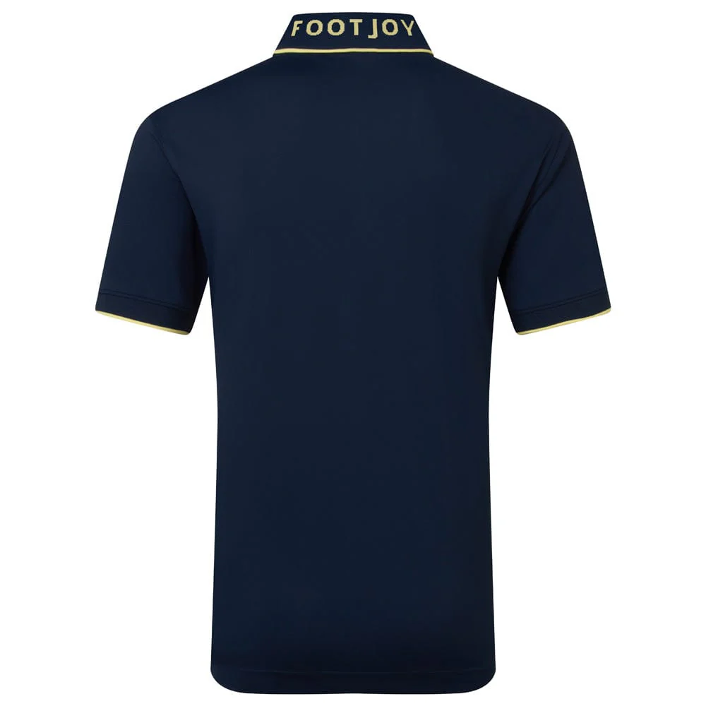 FootJoy Wordmark Pique Polo Shirt - Navy - Image 2