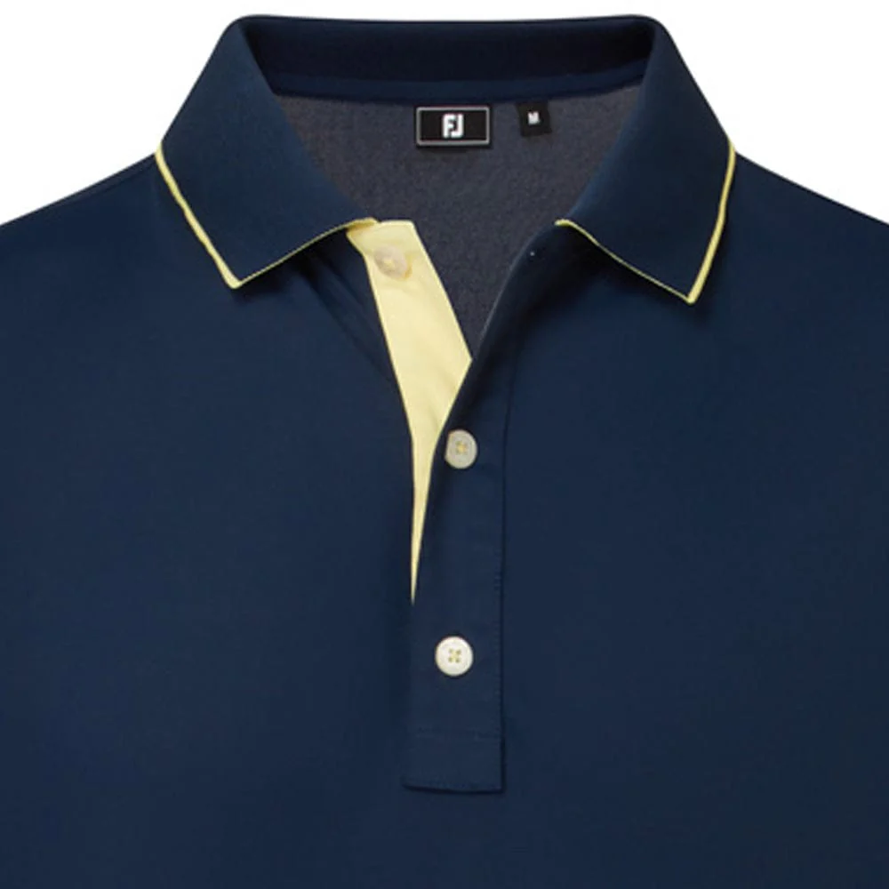 FootJoy Wordmark Pique Polo Shirt - Navy - Image 3