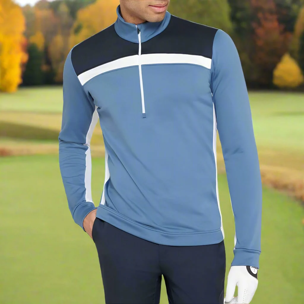Galvin Green Dean 1/2 Zip Pullover - Moonlight Blue/Navy - Image 5