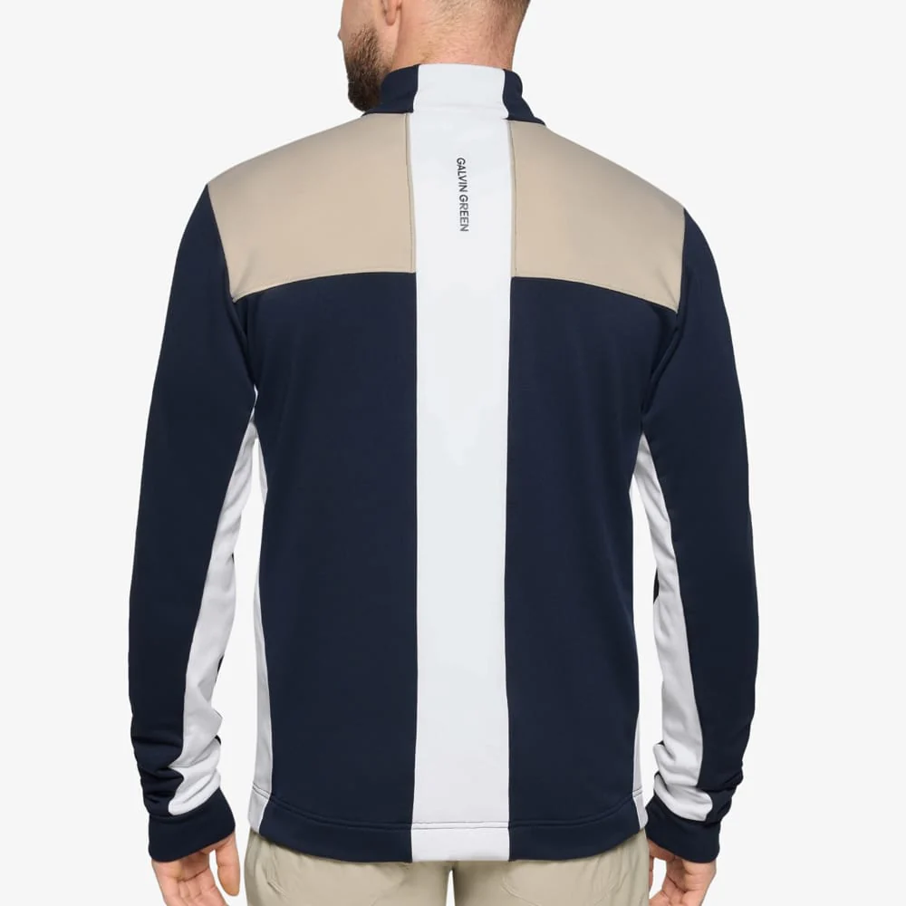 Galvin Green Dean 1/4 Zip Pullover - Sand/Navy/White - Image 3
