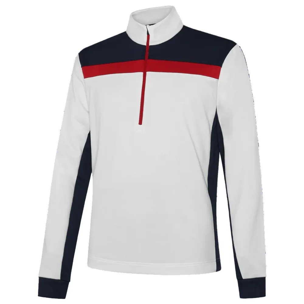 Galvin Green Dean 1/4 Zip Pullover - White/Navy/Red