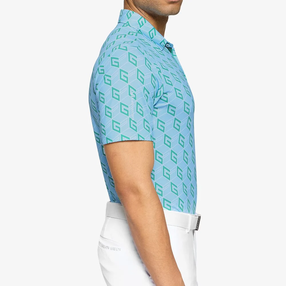 Galvin Green Ltd Collection Martinez Polo Shirt - Crystal Blue/Green - Image 3