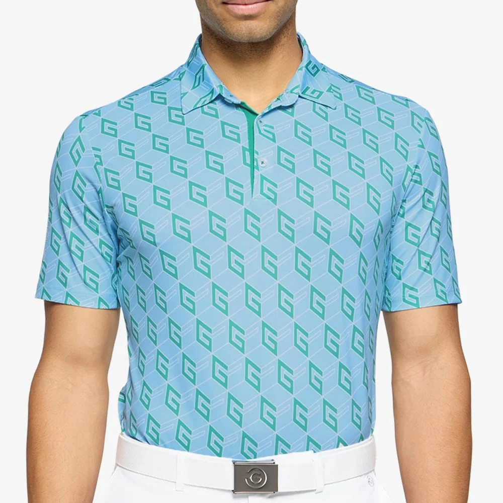 Galvin Green Ltd Collection Martinez Polo Shirt - Crystal Blue/Green - Image 5