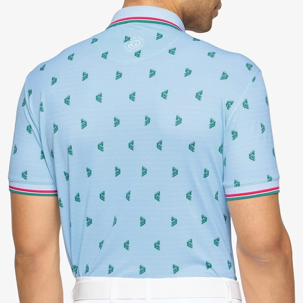 Galvin Green Ltd Collection Mendez Polo Shirt - Crystal Blue/Green - Image 3