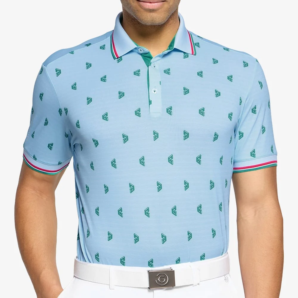 Galvin Green Ltd Collection Mendez Polo Shirt - Crystal Blue/Green - Image 5