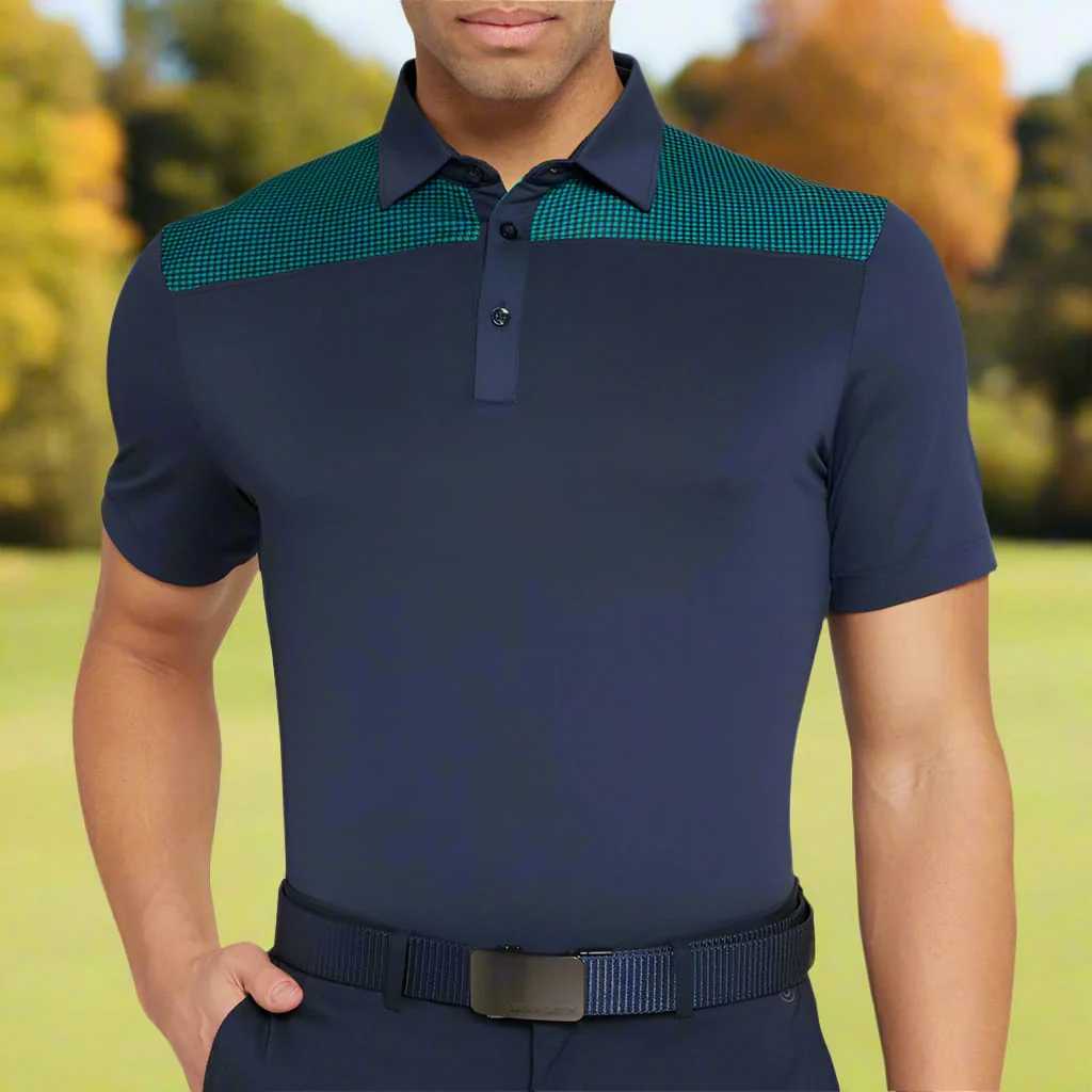 Galvin Green Miran Polo Shirt - Navy/Golf Green - Image 5