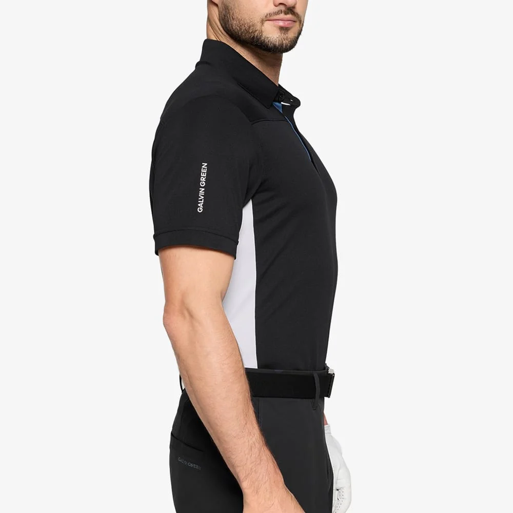 Galvin Green Mitchell Polo Shirt - Black/White/Royal Blue - Image 4