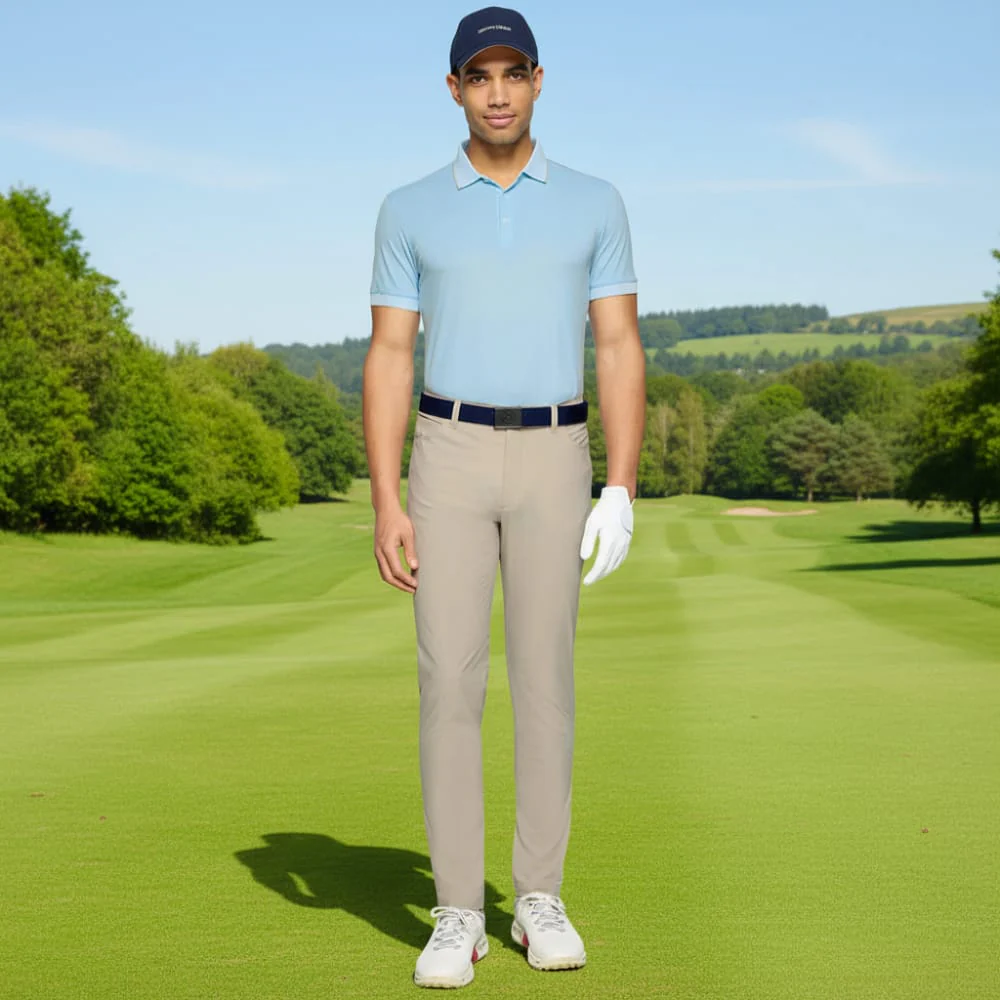 Galvin Green Moon Polo Shirt - Crystal Blue/Sand - Image 3