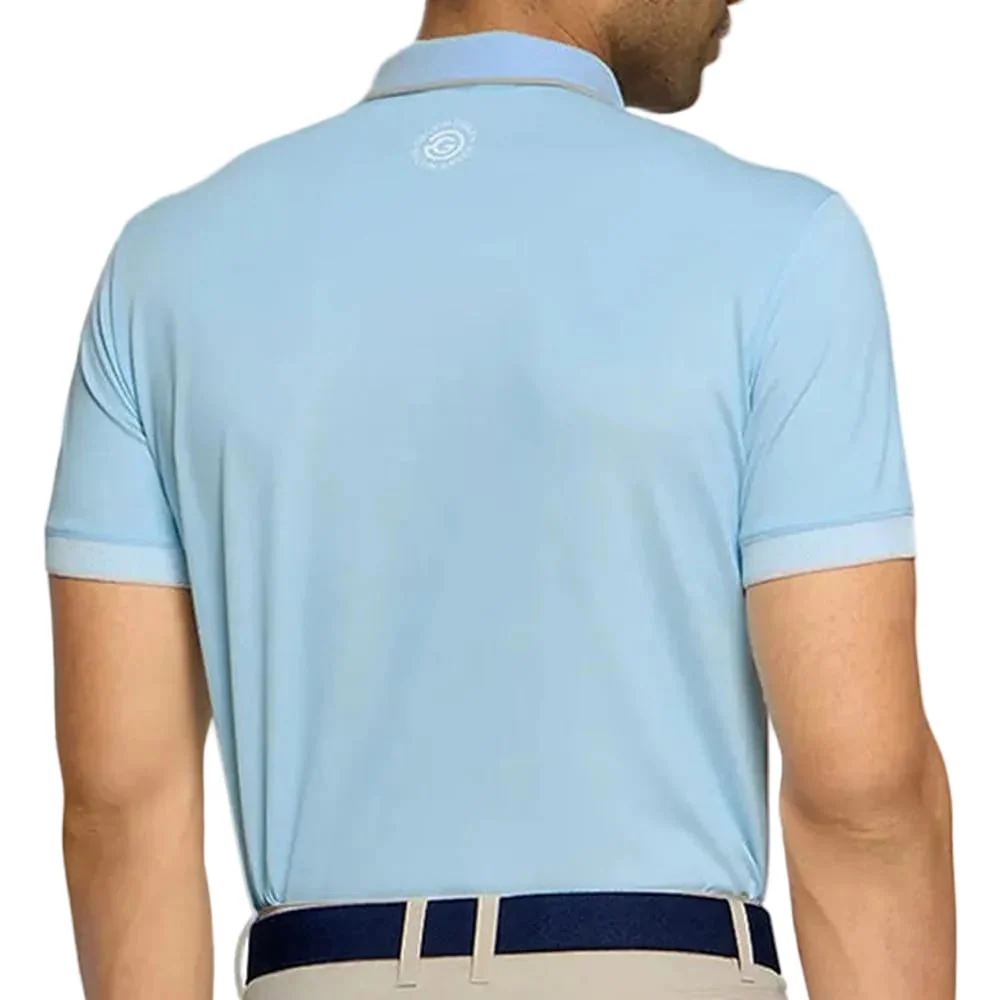 Galvin Green Moon Polo Shirt - Crystal Blue/Sand - Image 5