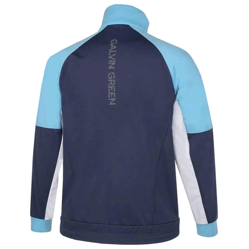 Galvin Green Junior Remi Windproof Jacket - Navy/Alaskan Blue/White - Image 2
