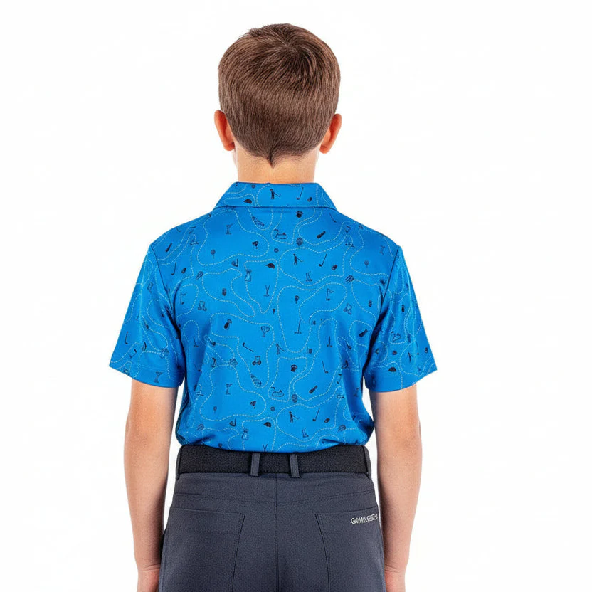 Galvin Green Junior Rowan Polo Shirt - Blue/Navy - Image 5